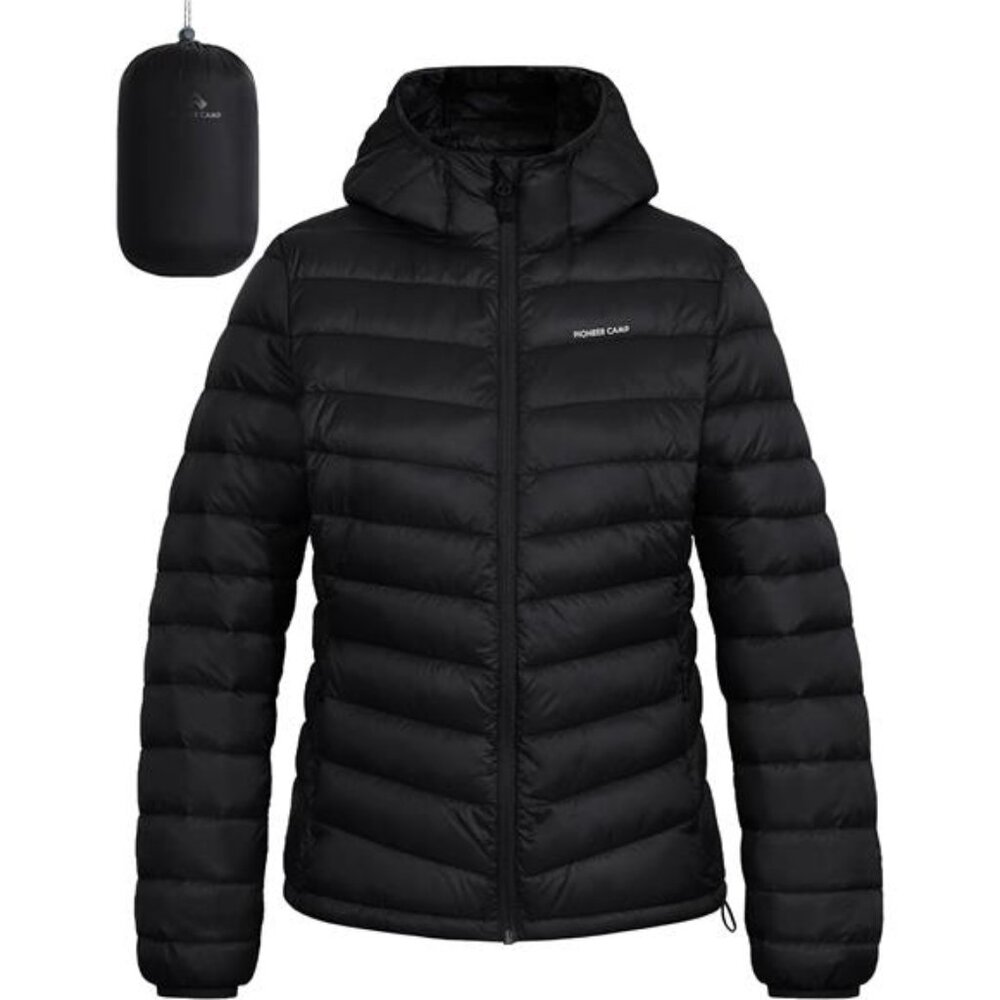 Womens Packable Puffer Jacket Winter Lightweight Quilted Coat Hooded Waterproof
